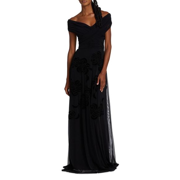 Chiara Boni La Petite Robe
Destiny Velvet Floral Tulle Gown - Picture 2 of 7